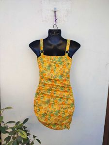Urban Outfitters Claira Ruched Mini Bodycon Dress