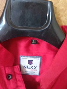 Red Cotton Short Kurta Size-S