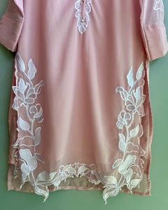 Pakistani 3 Piece Baby Pink Suit Set