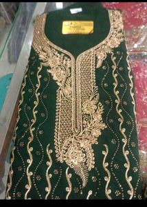 Embroidered Green Kurta Set