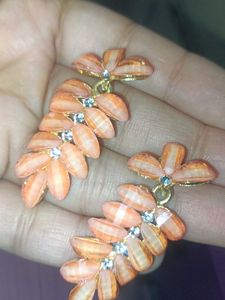 Stylish Peach Drop Earrings