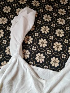 White Top With Flared Sleeves