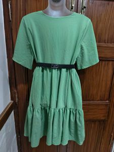 XL Size V-Neck Tiered Dress