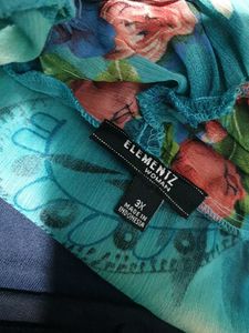 1981. Floral Print Sheer Cardigan