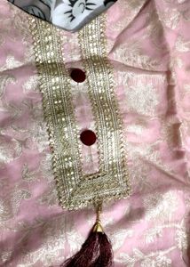 Pink And Maroon Kurta Pant Dupatta