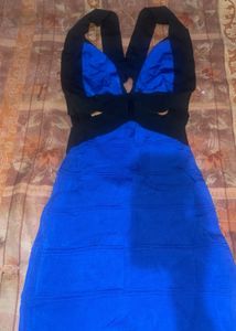 Black Nd Blue Backless Bodycon