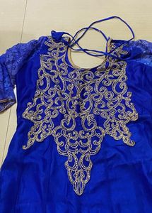 Royal Blue Embroidered Anarkali