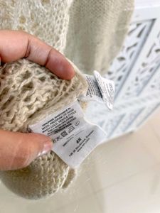 H&amp;M Crochet Cream Pullover Top