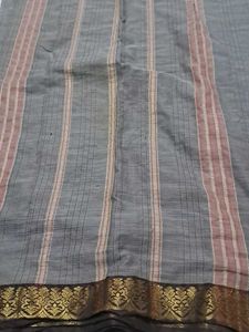 Elegant Grey Cotton Saree