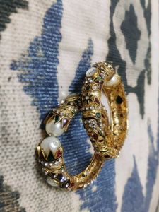 Pearl &amp; Stone Bangles (Set of 2)