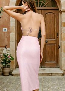 Pink Two-Piece Skirt Set New