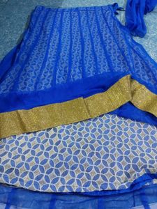 Royal Blue Embroidered Lengha Choli