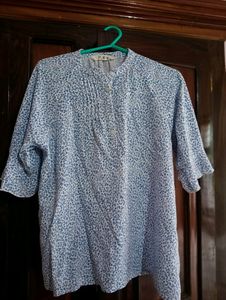 White And Blue Print Top 😱❤️