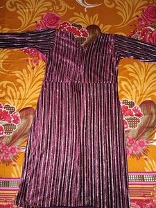 Full Sleeve Velvet Party Wear Dress