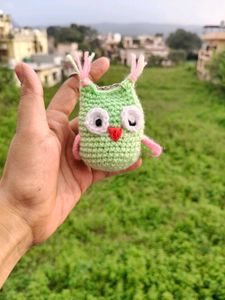 Crochet Owl Keychain