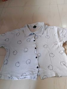 Apple Print Button-Down Shirt