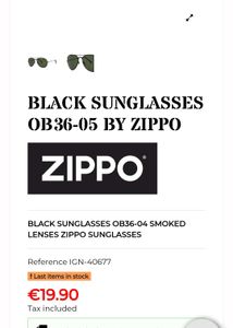 BLACK SUNGLASSES OB36-05 BY ZIPPO