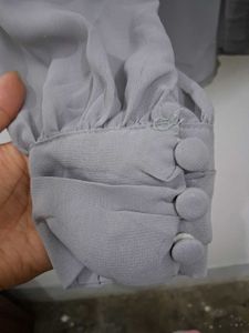 Gray Button up Top