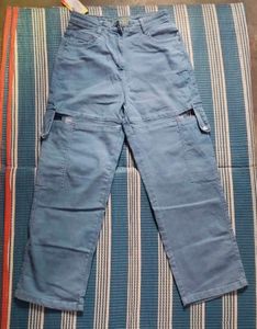 Blue Denim Cargo Pants