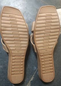 Nude Bow Detail Slip-On Sandals