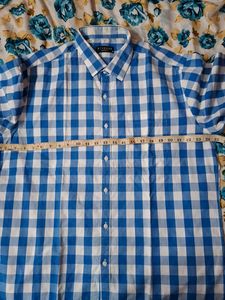 Blue Checked Shirt half with superb condition..XXL
