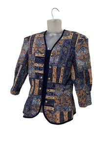 Vintage 80s Patchwork Blazer Made In USA