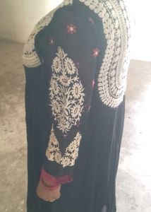 Elegant Black Embroidered  gown