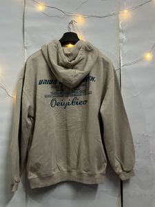 Graphic Print Beige Hoodie