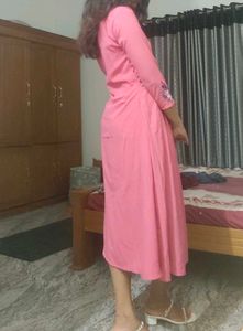 Pink Embroidered Kurta Dress
