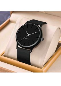 Sleek Black Quartz Watch
