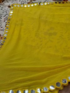 Yellow Mirror Work Dupatta