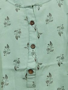 Green Floral Print Top