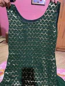 Green Sharara Suit With 2Choli For Women
