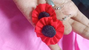 Red Flower Earrings