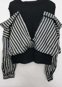 Black And Grey Off-Shoulder Top