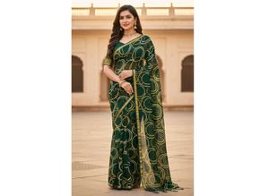 Elegant Green Printed Saree