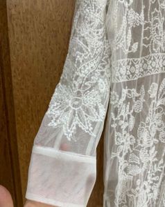 Zara White Embroidered dress