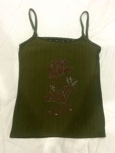 Y2K Ribbed Olive Cami