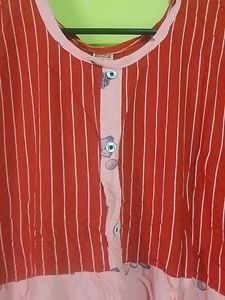 Striped Pink &amp; Red Kurti