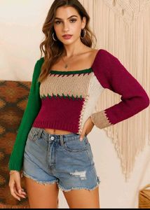 🎁Buy1 Get1 Free Color Block Knit Sweater E