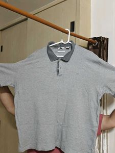 Gray Striped Polo Shirt