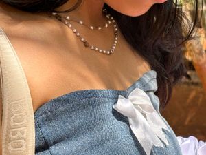Denim Corset Top with Cute Bow