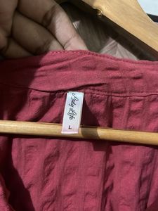 Red V-Neck Babydoll Dress