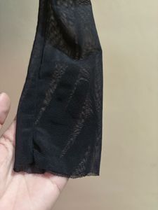 Black Mesh Long Sleeve Top