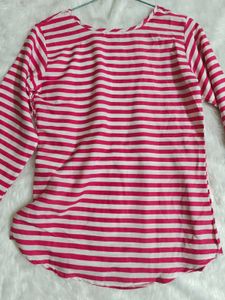 Pink &amp; White Striped Top