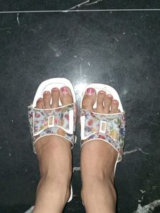 Floral Bow Slip-On Sandals