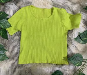 Neon Green Ribbed Crop Top