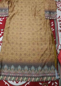 New Elegant Brown Embroidered Kurta Set