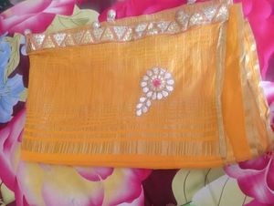 Yellow Embroidered Saree