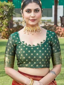 Elegant Pink &amp; Green Saree